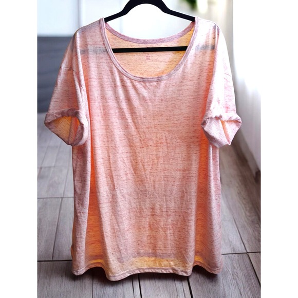 Woman Within Tops - Woman Within T-Shirt Plus Size‎ 1X 22 24 Soft Pink Heathered S/S Tee Shirt Top